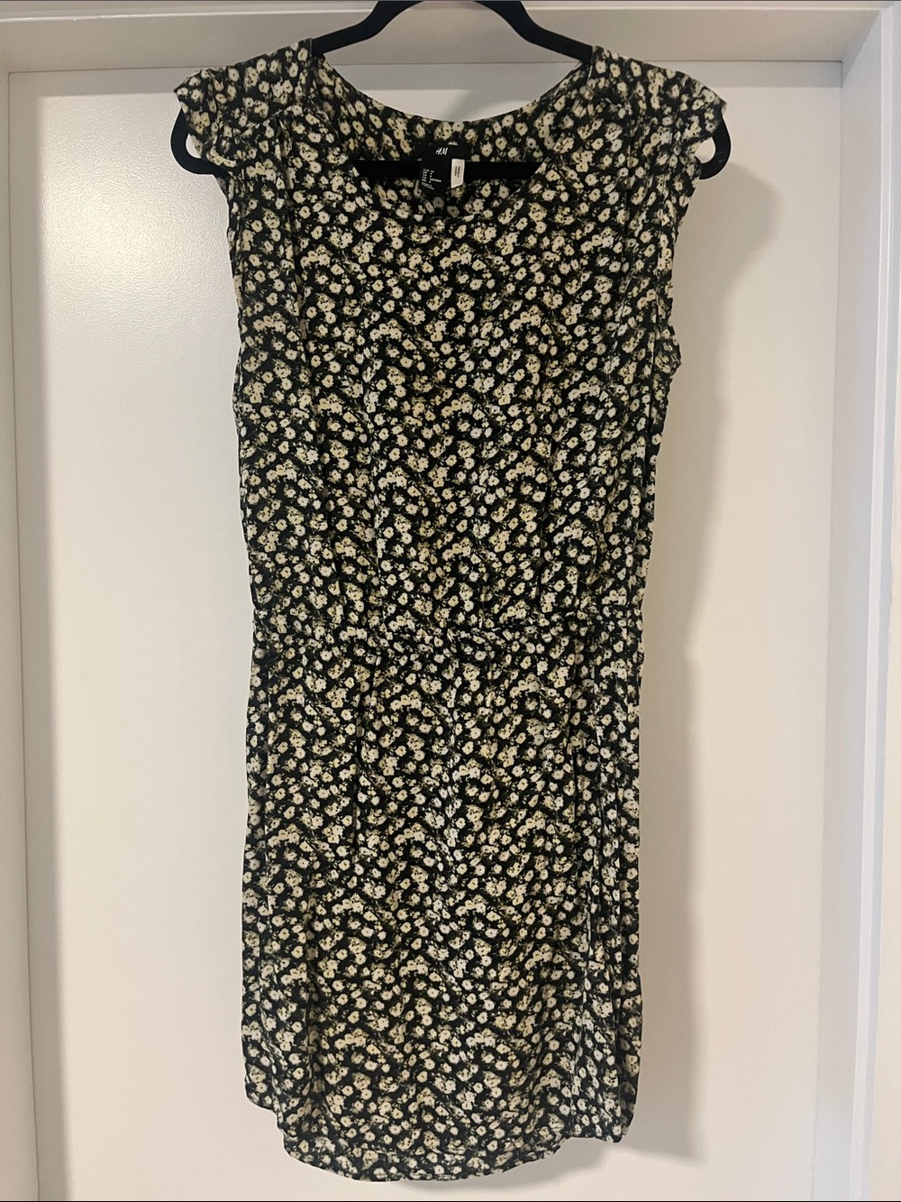H&M Black Dress with Cream Floral Print